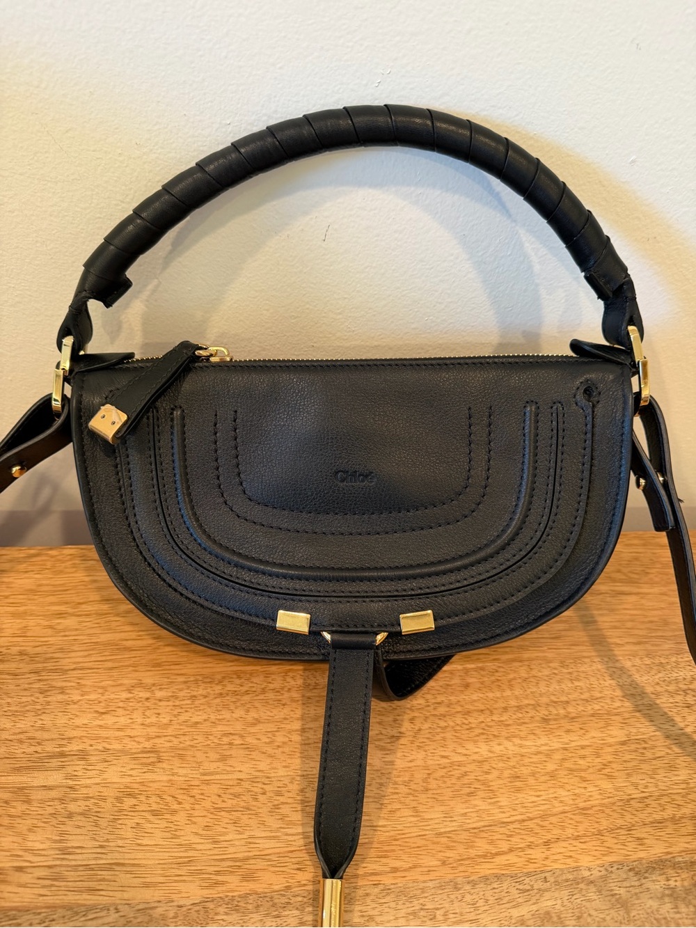 Chloe Black Marcie Mini Leather Shoulder Bag - Picture 9 of 11